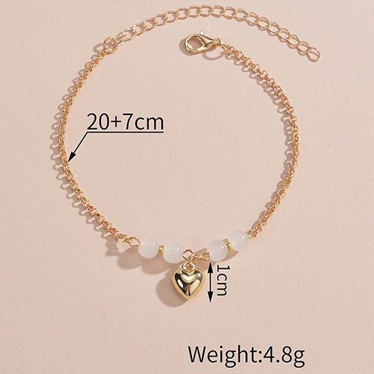 Gold Color Round Alloy Detail Anklet | picture 