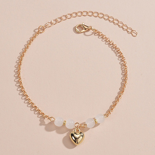 Gold Color Round Alloy Detail Anklet | picture 