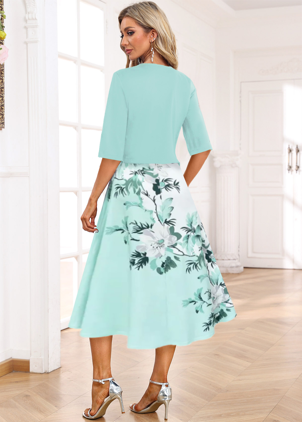 blue midi dress wedding guest Dress: Mac Duggal 8247 Slate Blue / 2 cocktail parties Elegant Navy Blue Dresses For