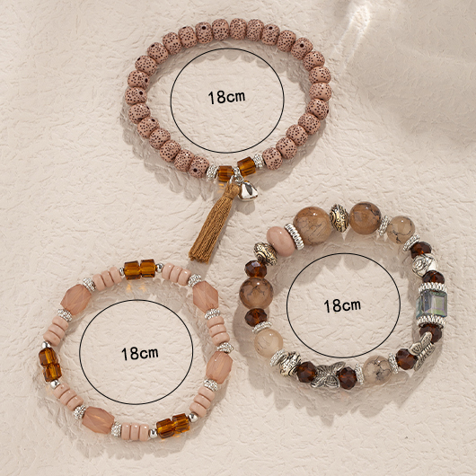 Dark Coffee Butterfly Round Bracelet Set | picture 