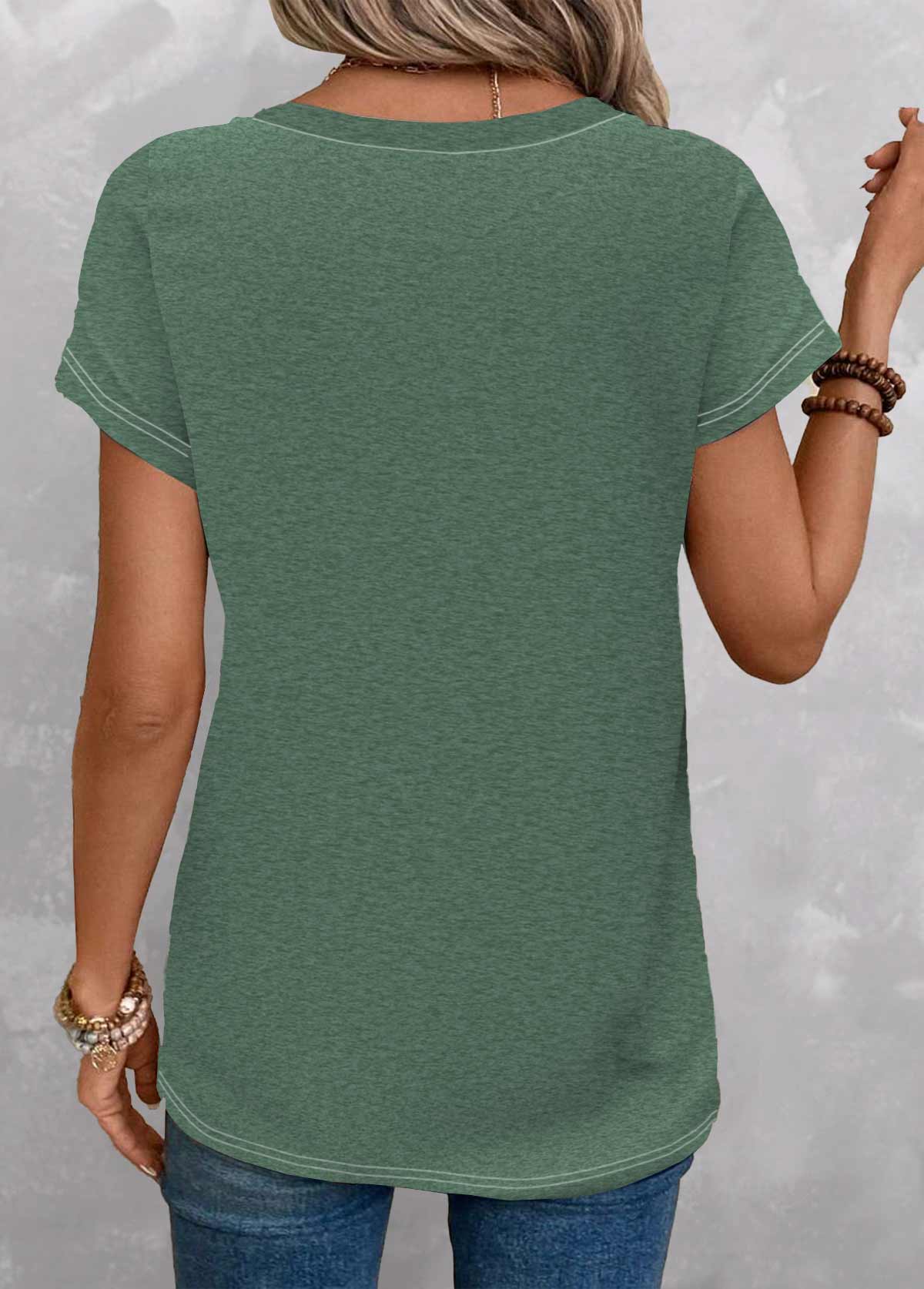 Green Saint Patrick's Day Print Short Sleeve T Shirt