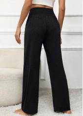 Black Pocket Elastic Waist High Waisted Pants | thumb picture 