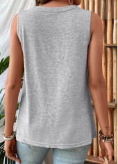 Light Grey Marl Sleeveless Square Neck Tank Top | thumb picture 