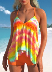 Handkerchief Hem Ombre Orange Tankini Set | thumb picture 