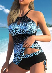 Cut Out Leopard Black Tankini Set | thumb picture 