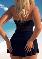 Lace Surplice V Neck Navy Tankini Set | thumb picture 