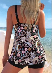 Patchwork Paisley Print Black Tankini Top-No Bottom | picture 2