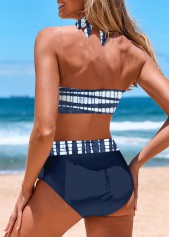 Surplice Tie Dye Print Navy Bikini Set | thumb picture 