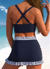 Surplice Tie Dye Print Navy Bikini Set | thumb picture 