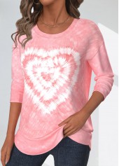 Valentine's Day Light Pink Tie Dye Print T Shirt | thumb picture 
