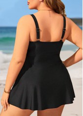 Plus Size Black Criss Cross Black Swimdress and Panty | thumb picture 