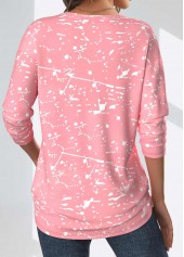 Light Pink Geometric Print Long Sleeve T Shirt | thumb picture 