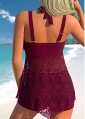 Lace Dark Reddish Purple Swimdress and Shorts | thumb picture 