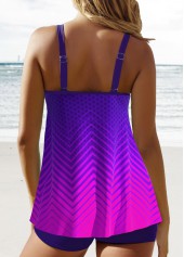Patchwork Ombre Double Straps Tankini Set | thumb picture 