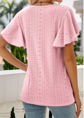 Light Pink Lightweight Short Sleeve Round Neck T Shirt | thumb picture 