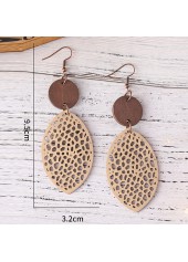 Dark Coffee Leaf Hollow Wood Earrings | thumb picture 