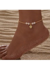 Gold Color Round Alloy Detail Anklet