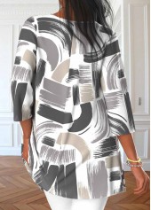 Grey Two Piece Graffiti Print Cardigan and Tank Top | thumb picture 