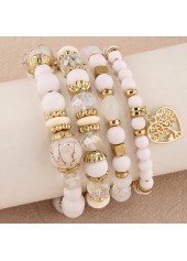 Beige Hollow Heart Alloy Bracelet Set | thumb picture 