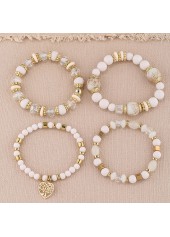 Beige Hollow Heart Alloy Bracelet Set | thumb picture 
