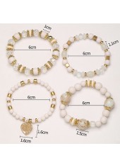 Beige Hollow Heart Alloy Bracelet Set | thumb picture 