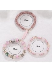 Pink Butterfly Glass Beaded Bracelet Set | thumb picture 