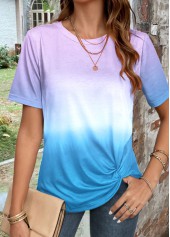 Light Purple Twist Ombre Short Sleeve T Shirt | thumb picture 