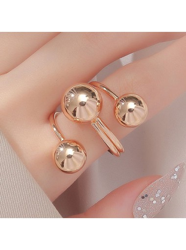 women clothes image of Gold Color Round Alloy Detail Ring