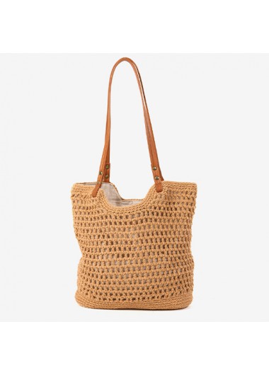 women clothes image of Dark Camel Color Zip Shoulder Bag