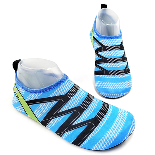Neon Blue Striped Lightweight Water Shoes