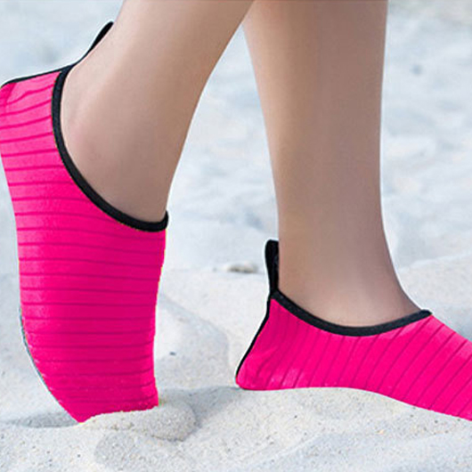 Hot Pink Slip Resistant Striped Lightweight Water Shoes | picture 