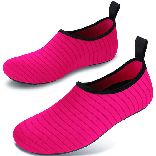 Hot Pink Slip Resistant Striped Lightweight Water Shoes