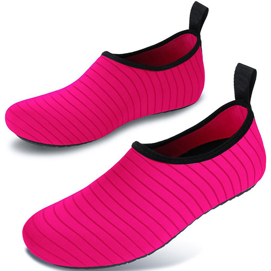 Hot Pink Slip Resistant Striped Lightweight Water Shoes | picture 