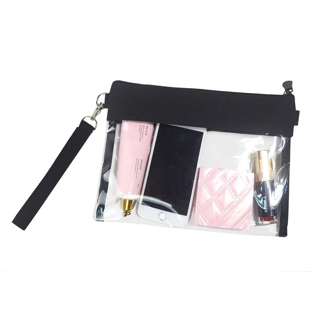 Black Transparent PVC Zip Crossbody Bag