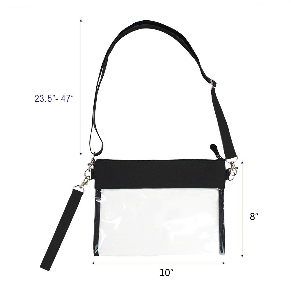 Black Transparent PVC Zip Crossbody Bag | picture 