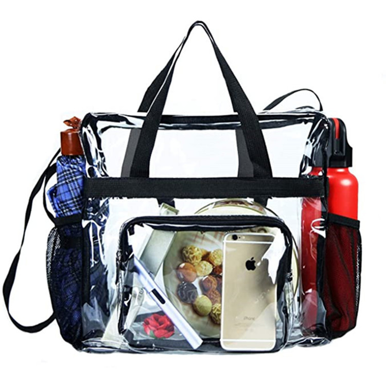 Black Color Transparent Zip Hand Bag | picture 