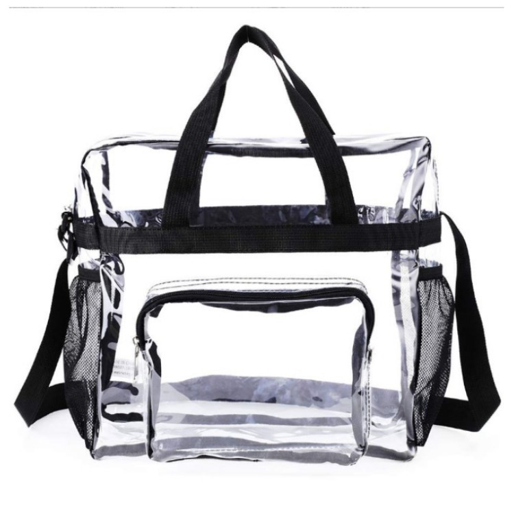 Black Color Transparent Zip Hand Bag | picture 
