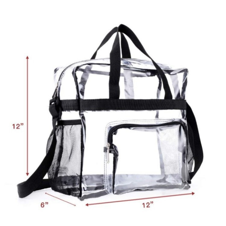 Black Color Transparent Zip Hand Bag | picture 
