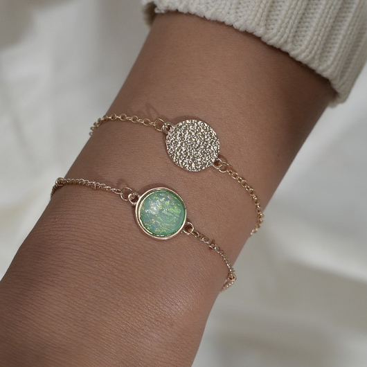 Gold Color Round Alloy Detail Bracelets | picture 