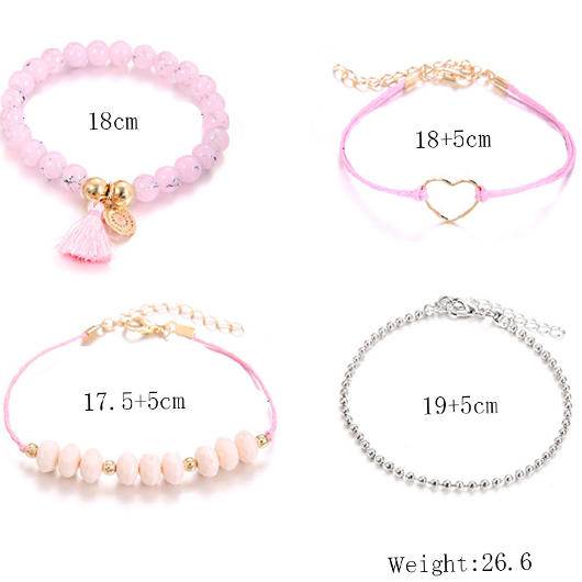 Pink Color Round Alloy Detail Bracelets | picture 