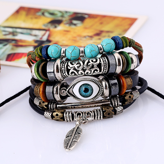 Multi Color Round Copper Bracelet Set | picture 
