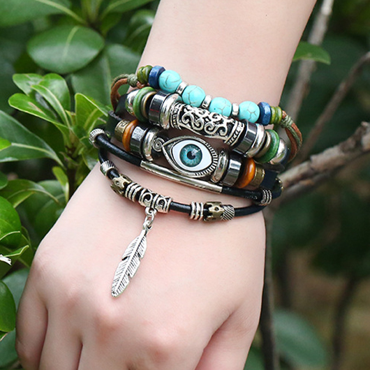 Multi Color Round Copper Bracelet Set | picture 