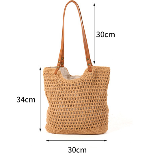 Dark Camel Color Zip Shoulder Bag | picture 