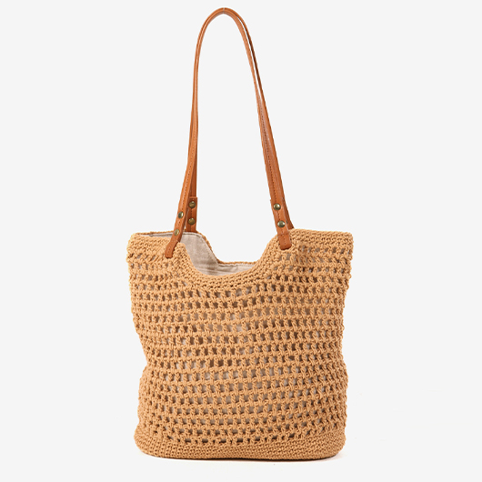 Dark Camel Color Zip Shoulder Bag | picture 