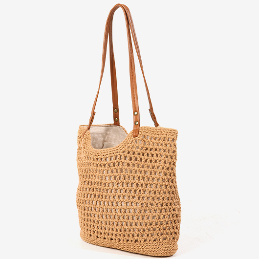 Dark Camel Color Zip Shoulder Bag | picture 