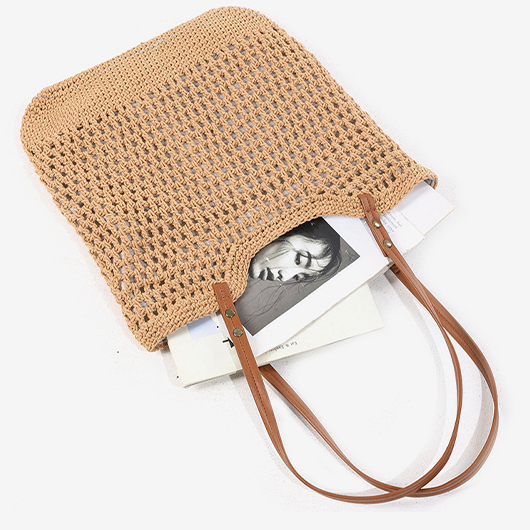 Dark Camel Color Zip Shoulder Bag | picture 
