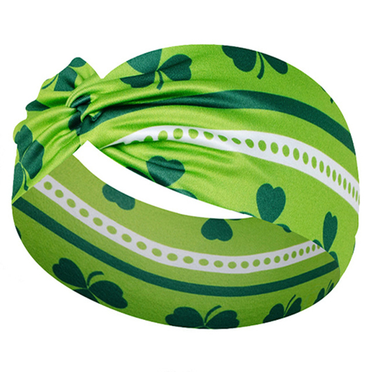 Grass Green Polka Dot Clover Headband