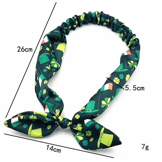Green Bowknot Saint Patrick Flag Design Headband