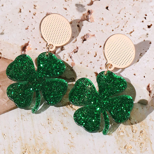 Green Plants Saint Patrick's Day Earrings