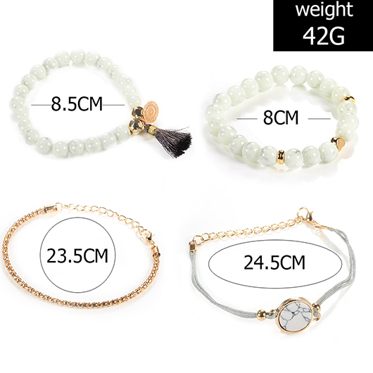 White Color Round Alloy Detail Bracelets | picture 